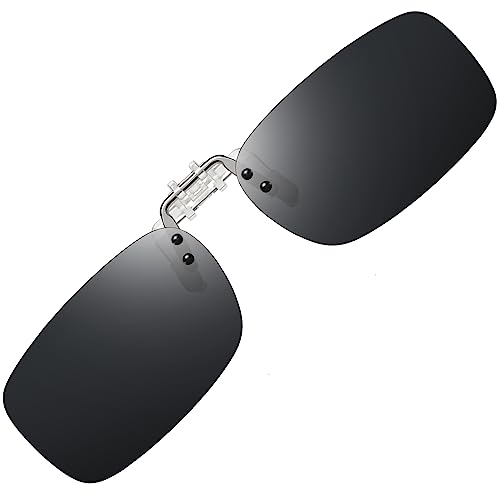 AoHeng Polarisierte Sonnenbrille Clip,Unisex,Transparent Flip,1.00mm Verdickte Linsen,für Brillenträger von AoHeng