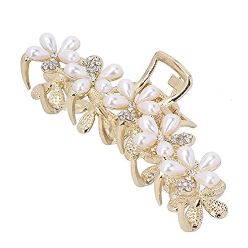 Aoaoy Haar-Krallen aus Legierung Abdominal Haarklemmen für Frauen und Mädchen, fixieren das Haar ohne zu verrutschen, hergestellt aus Legierung, geeignet für alle Haare. Design (Perlenstil von Aoaoy