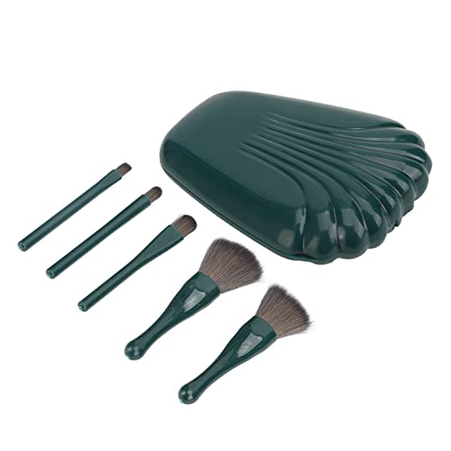 Aoaoy Tragbare Mini -Make -up Bürsten, 5 Teile, Leichte Weiche Borsten Kosmetische Pinsel Set mit Muschelhülle und Spiegel, Reisemake up Pinsel für Frauen und Mädchen von Aoaoy