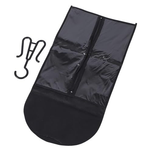 Aufbewahrungstasche für Haarverlängerungen mit Perücken, wasserdicht, staubdicht, transparent, PVC, weiches Vlies, Aufbewahrungs-Organizer für Haarteile (schwarz) von Aoaoy