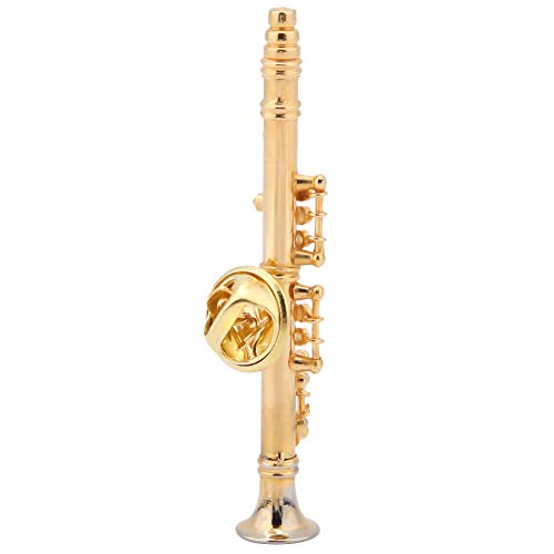 Goldbrosche Brosche Klarinette Huakii 8×4×3 Vergoldung Klarinettenbrosche Musikinstrumentenbrosche mit Box von Aoaoy