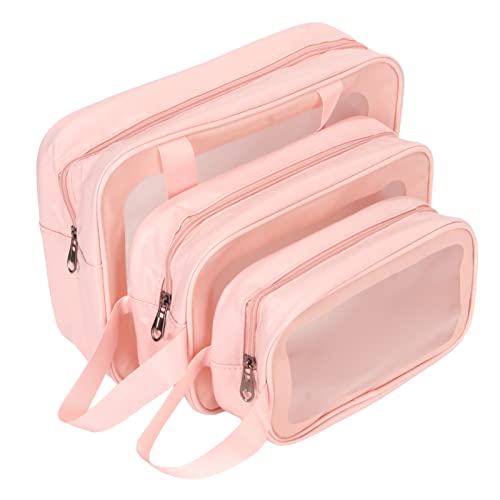 Make-up-Tasche, 3-teiliges Make-up-Taschen-Set, multifunktional, großes Fassungsvermögen, tragbar, Reise-Kosmetik-Organizer-Tasche für Outdoor-Reisen von Aoaoy