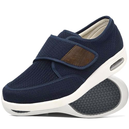 Aocase Diabetiker Schuhe Herren Klettverschluss Casual Medizinische Schuhe Rehaschuhe Walkingschuhe Freizeitschuhe Sportschuhe Bequeme rutschfest Schuhe,Blau,39 EU von Aocase