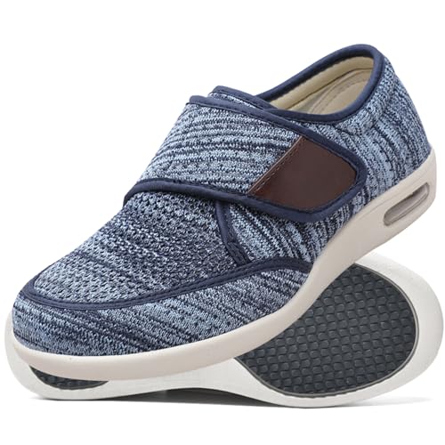 Aocase Diabetiker Schuhe Herren Klettverschluss Casual Medizinische Schuhe Rehaschuhe Walkingschuhe Freizeitschuhe Sportschuhe Bequeme rutschfest Schuhe,Light Blue,40.5 EU von Aocase