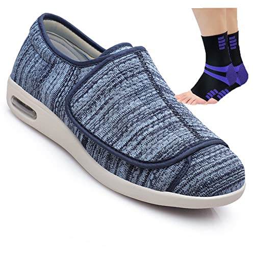 Aocase Diabetiker Schuhe Senioren Breite Füße Diabetiker Gesundheitsschuhe Extra Weit Atmungsaktive Schuhe Orthopädische Turnschuhe für Geschwollene Füße Herren Damen,Light Blue,43.5EU von Aocase