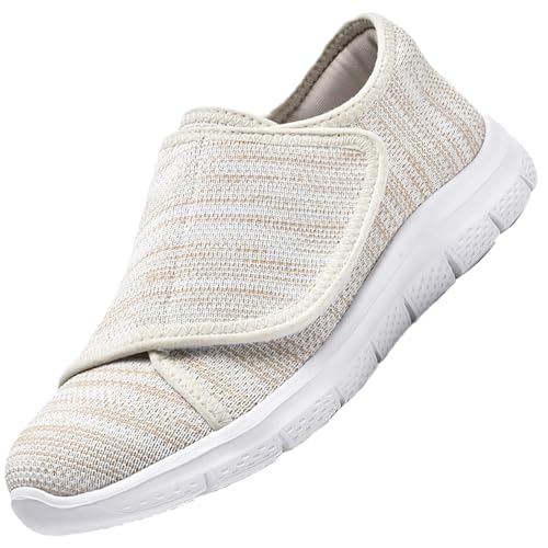 Aocase Gesundheitsschuhe Damen Orthopädische Schuhe Damen Schuhe Für Geschwollene Füße Atmungsaktiv Leicht Laufschuhe Orthopädische,Beige,44/270mm von Aocase