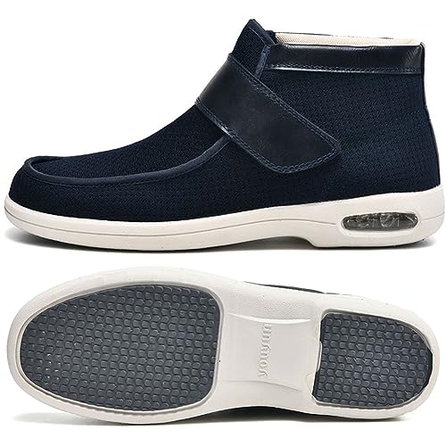 Aocase Halbschuh mit Klettverschluss Extra Weite Gesundheitsschuh Mit Klettverschluss Herren Therapeutische Diabetiker Schuhe Verbandsschuhe,Blau,40.5 EU von Aocase