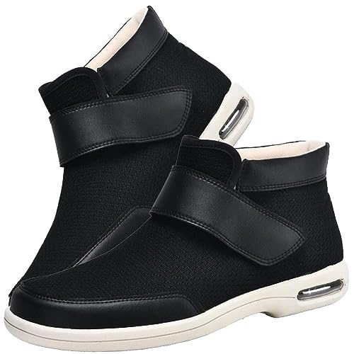 Aocase Herrenschuhe Hoher Spann, Orthopädische Diabetiker Schuhe Herren Damen Diabetiker Schuhe Herren Extra Weit Klettverschluss Damen Herren Diabetiker Ödem Orthopädische Schuhe,Schwarz,40.5 EU von Aocase