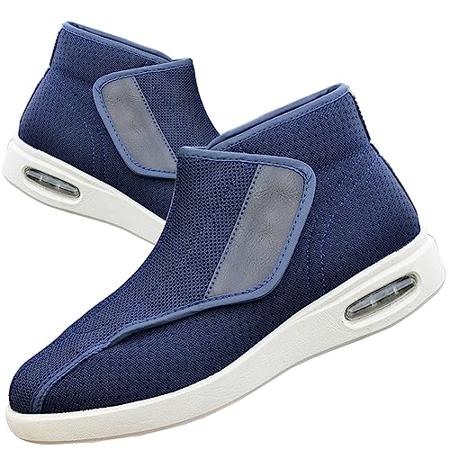 Aocase Schuhe Für Geschwollene Füße Herren mit Klettverschluss Verbandschuhe Herren Extra Weit Gesundheitsschuhe Damen Orthopädische Therapieschuhe,Blau,45 EU von Aocase