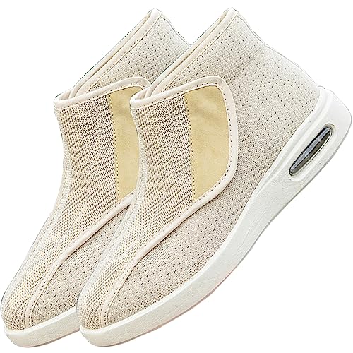 Aocase Schuhe Für Geschwollene Füße Orthopädische Diabetiker Schuhe Herren Damen Senioren Turnschuhe Freizeitschuhe Reha Schuhe Für Geschwollene Füße,Beige,40.5 EU von Aocase