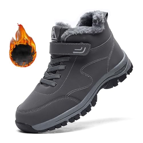 Aocase Winterschuhe Damen Wasserdicht Gefüttert Winterstiefel Fraue Schneestiefel Warm Gefütterte Ergonomische Winterstiefel Kältebeständige,Grau,40EU von Aocase