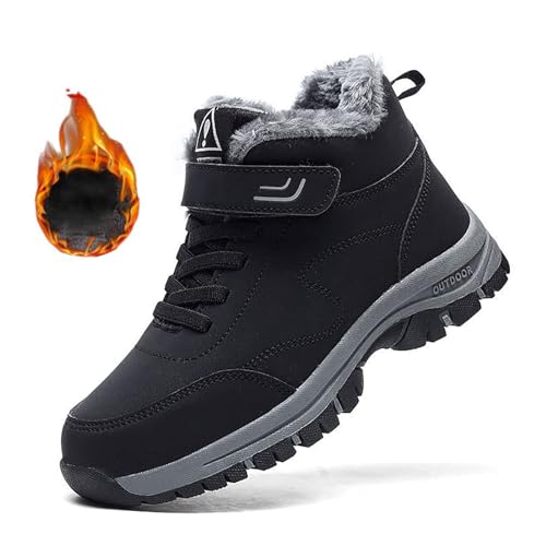 Aocase Winterschuhe Damen Wasserdicht Gefüttert Winterstiefel Fraue Schneestiefel Warm Gefütterte Ergonomische Winterstiefel Kältebeständige,Schwarz,44EU von Aocase