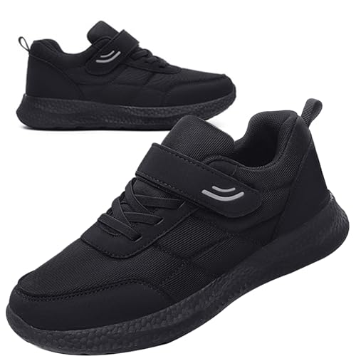 Diabetiker Schuhe Herren mit Klettverschluss Damen Geschlossene Sandalen Diabetiker Orthopädische Verbandschuh Bequemer Rehaschuhe,Schwarz,38/240mm von Aocase