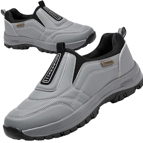 Orthopädische Schuhe wasserdichte Herren Wanderschuhe Outdoor Atmungsaktiv Reisen Bergschuhe Herren Wasserdicht Leicht Trekkingschuhe Herren,Grau,42/260mm von Aocase