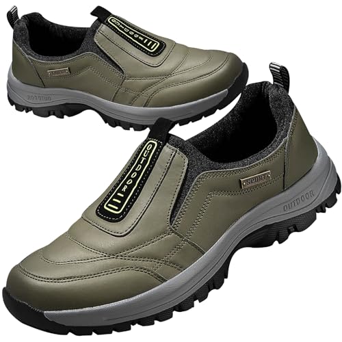 Orthopädische Schuhe wasserdichte Herren Wanderschuhe Outdoor Atmungsaktiv Reisen Bergschuhe Herren Wasserdicht Leicht Trekkingschuhe Herren,Grün,41/255mm von Aocase