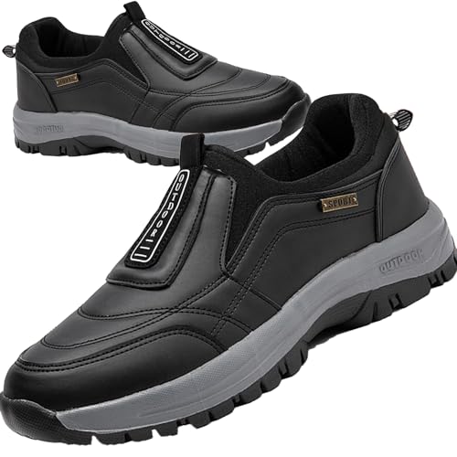 Orthopädische Schuhe wasserdichte Herren Wanderschuhe Outdoor Atmungsaktiv Reisen Bergschuhe Herren Wasserdicht Leicht Trekkingschuhe Herren,Schwarz,43/265mm von Aocase