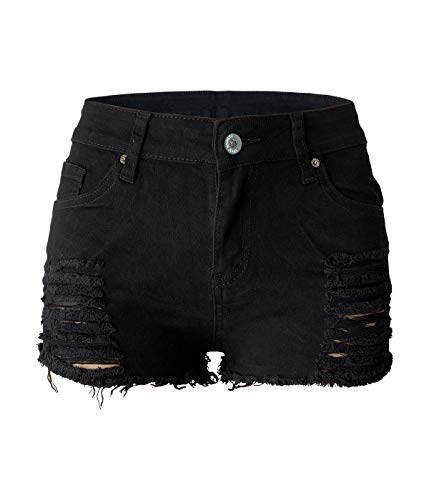 Womens Ripped Denim Shorts Mid Rise Body Enhancing Curvy Cutoff Distressed Jeans von Aodrusa