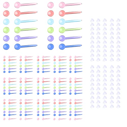 AoedeJ 100 Stück Klare Ohrringe für Sport Kunststoffohrringe für empfindliche Ohren Unsichtbare Ohrringe für Frauen Mädchen (Ball) von AoedeJ