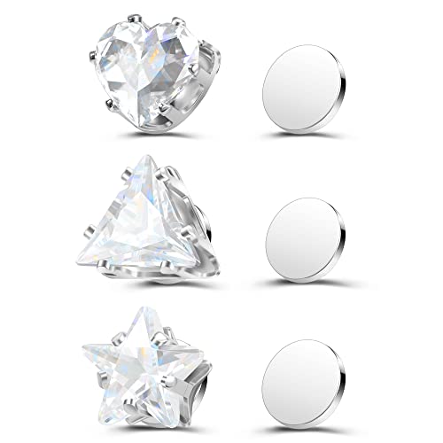 AoedeJ 3 Paar Magnet Ohrringe Herren Clip Ohrringe Fake Ohrringe Magnet Ohrringe Damen Magnetische Ohrringe Herren Ohrstecker (Stil 4) von AoedeJ