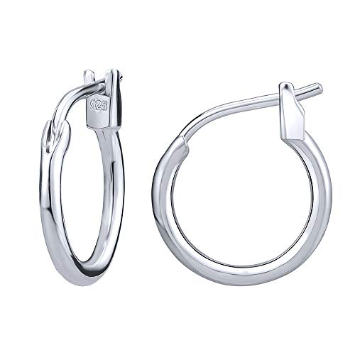 AoedeJ 925 Sterling Silber Creolen Silber Huggie Ohrringe Clip On Creolen Hypoallergene Ohrringe für Damen Herren (17mm) von AoedeJ