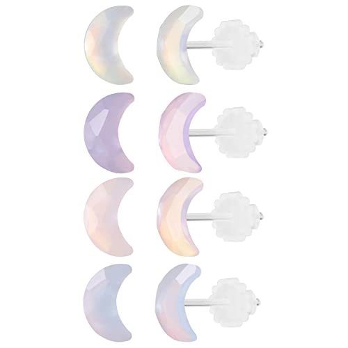 AoedeJ Buntes Ohrstecker Set Kunststoff Ohrringe SüßE Klare Ohrringe Kawaii Hypoallergene Ohrringe FüR MäDchen Und Frauen Multipack (Mond) von AoedeJ