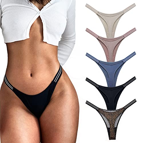 Aogda Strings für Damen, Unterwäsche, Damenhöschen, G-String, A-5er-Pack, M von Aogda