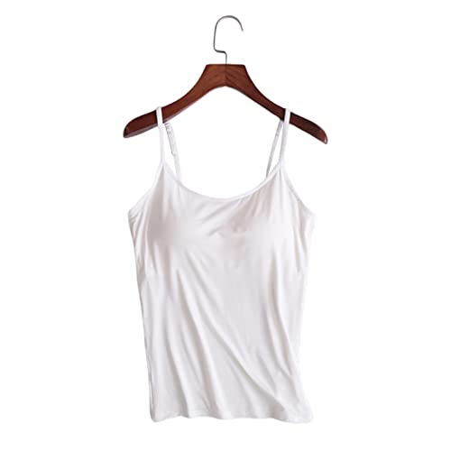 Tank mit integriertem BH, Damen-Tanktops mit integriertem BH, verstellbarer Neckholder-BH, 2-in-1-Unterhemd von Aoguaro