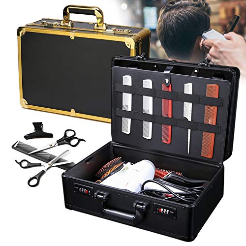 Barber Tragetasche, Haarschneider Werkzeugtasche, Organizer Friseursalon Werkzeug, Professionelle Stylist Koffer Tragetasche, Haarschneider Werkzeugkasten für Friseurschere, Haarschneider (Schwarz) von Aohuada