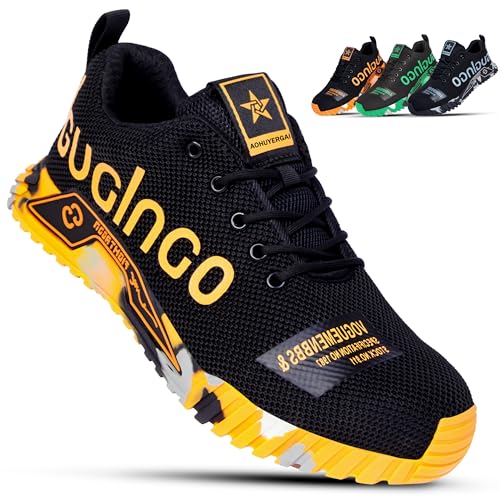 Aohuyergai Sicherheitsschuhe Herren Leichte Arbeitsschuhe Damen Stahlkappenschuhe Bequeme Mode Stoßdämpfung Breite Atmungsaktive Arbeits- & Berufsschuhe Gelb 47 EU Aohuyergai Sicherheitsschuhe Herren Leichte Arbeitsschuhe Damen Stahlkappenschuhe Bequeme Mode Stoßdämpfung Breite Atmungsaktive Arbeits- & Berufsschuhe Gelb 47 EU von Aohuyergai