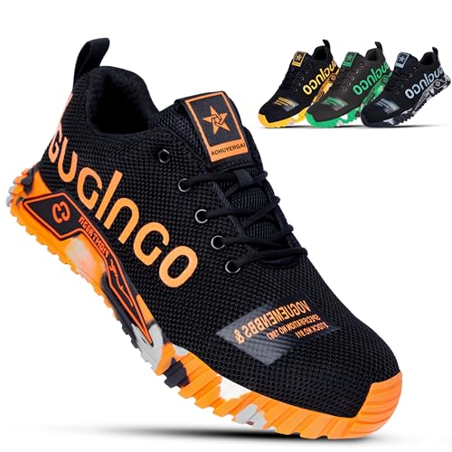 Aohuyergai Sicherheitsschuhe Herren Leichte Arbeitsschuhe Damen Stahlkappenschuhe Bequeme Mode Stoßdämpfung Breite Atmungsaktive Arbeits- & Berufsschuhe Orange 41 EU Aohuyergai Sicherheitsschuhe Herren Leichte Arbeitsschuhe Damen Stahlkappenschuhe Bequeme Mode Stoßdämpfung Breite Atmungsaktive Arbeits- & Berufsschuhe Orange 41 EU von Aohuyergai