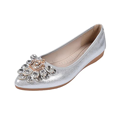 Aoikoy Damen Mädchen Hochzeitsschuhe Klassische Prinzessin Partei Schuhe Glitzer Flamenco Schuhe Slip on Flache Arbeitsschuhe Ballerina Geschlossene Flat mit Strass Aoikoy Damen Mädchen Hochzeitsschuhe Klassische Prinzessin Partei Schuhe Glitzer Flamenco Schuhe Slip on Flache Arbeitsschuhe Ballerina Geschlossene Flat mit Strass von Aoikoy