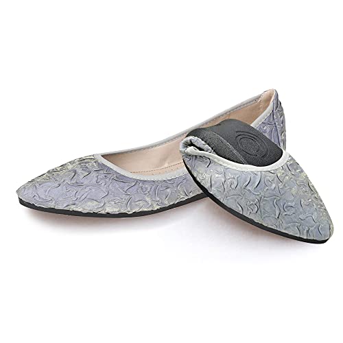 Aoikoy Damen Mädchen Hochzeitsschuhe Klassische Prinzessin Partei Schuhe Glitzer Flamenco Schuhe Slip on Flache Arbeitsschuhe Ballerina Geschlossene Flat mit Strass von Aoikoy