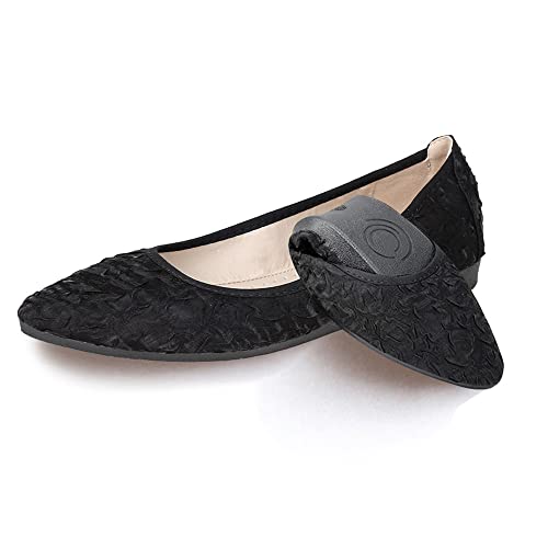 Aoikoy Damen Mädchen Hochzeitsschuhe Klassische Prinzessin Partei Schuhe Glitzer Flamenco Schuhe Slip on Flache Arbeitsschuhe Ballerina Geschlossene Flat mit Strass von Aoikoy