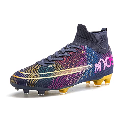 Fußballschuhe Herren Damen High-Top Spikes Stollen Jugendliche Erwachsene Trainingsschuhe Professionelle Outdoor Sport FootballSchuhe,S3,EU41 von Aoikoy