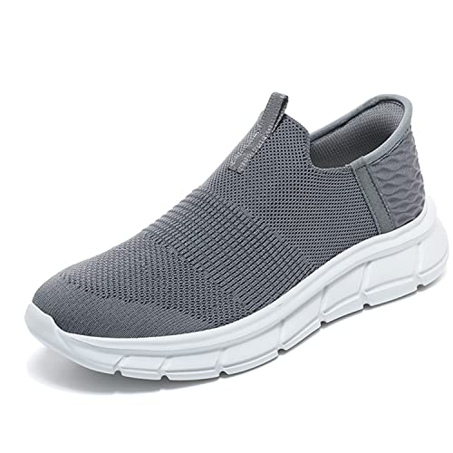 Herren Outdoor Fitnessschuhe Atmungsaktive Mesh Schuhe Sportschuhe Slipper Sneaker Turnschuhe Laufschuhe Pumps Aquaschuhe Badeschuhe Strandschuhe,Grau/3,EU40 von Aoikoy