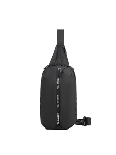 Aoking Unisex-Umhängetasche aus Polyester. Veganes Produkt. Modeprodukt SY95070 Schwarz 20x10x35 cm von Aoking