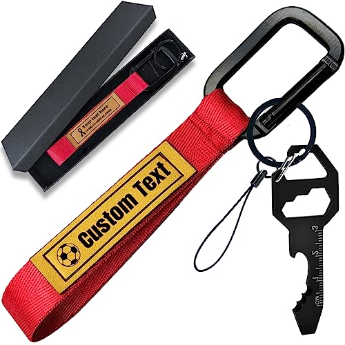 Aokizkdzsw Personalisierter Schlüsselanhänger mit Leder,Kundenspezifisches geflochtenes Schlüsselbund-Armband mit gravierbarem Namen,Anpassbares Etikett Lanyard, Bergsteigen Schnalle, von Aokizkdzsw