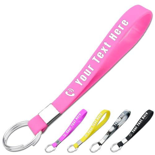 Schlüsselanhänger aus Silikon, personalisierbar, von 1 bis 500 Stück, personalisierbar mit eingraviertem Namen und Logo, Pink, 6.5"L*0.47"W/ 16.5cm*1.2cm Schlüsselanhänger aus Silikon, personalisierbar, von 1 bis 500 Stück, personalisierbar mit eingraviertem Namen und Logo, Pink, 6.5"L*0.47"W/ 16.5cm*1.2cm von Aokizkdzsw