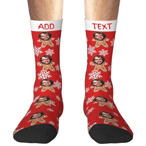 Socken Personalisiert Foto,Lustige Socken, Socken Individuell, personalisierte weihnachtssocken Individuelle Socken mit Foto für Freuen, Herren, Freundin von Aokizkdzsw