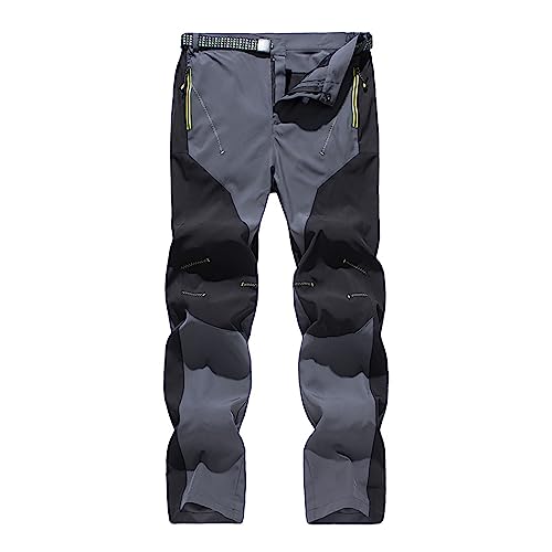 Aoklidil Cargohose Herren Arbeitshosen Männer Herren-Stretch-Wander-Arbeitshose, Wasser, leicht, für den Außenbereich Cargohosen Wanderhose Herren (Grey, XXXXL) von Aoklidil