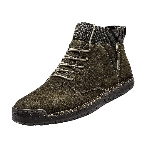 Aoklidil Winterstiefel Herren Wanderschuhe Herren Winter gepolsterte britische große lässige -Männer handgefertigte Außenhandels-Sportschuhe Winterstiefel Herren Wanderschuhe Herren (Green, 42) von Aoklidil