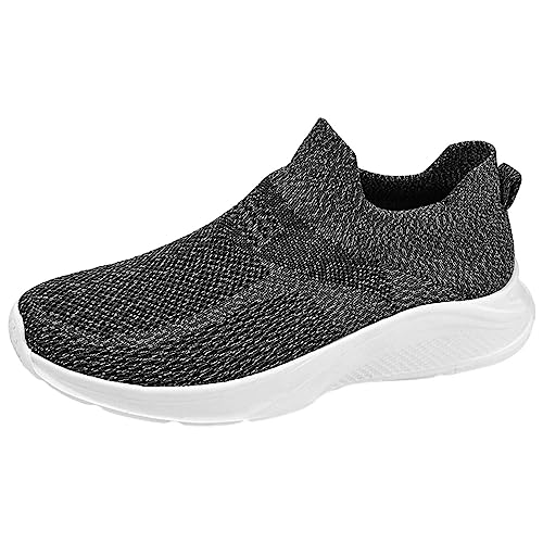 Sneaker Herren Laufschuhe Herren Herren-Sportschuhe, modisches Muster, einfache und reine Farbe, bequemes Mesh, atmungsaktive und leichte Freizeitschuhe zum Hineinschlüpfen Herrenschuhe (Grey, 46) von Aoklidil