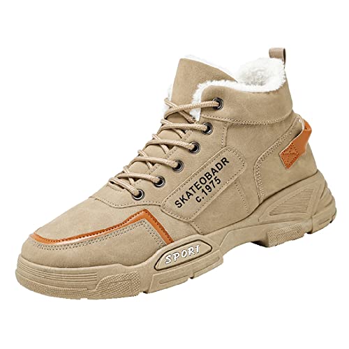 Sneaker Herren Laufschuhe Herren Herrenschuhe Winter Casual Herrenschuhe Warme Arbeitskleidung Freizeitschuhe für Herren Herrenschuhe Sneaker (Khaki, 40) von Aoklidil