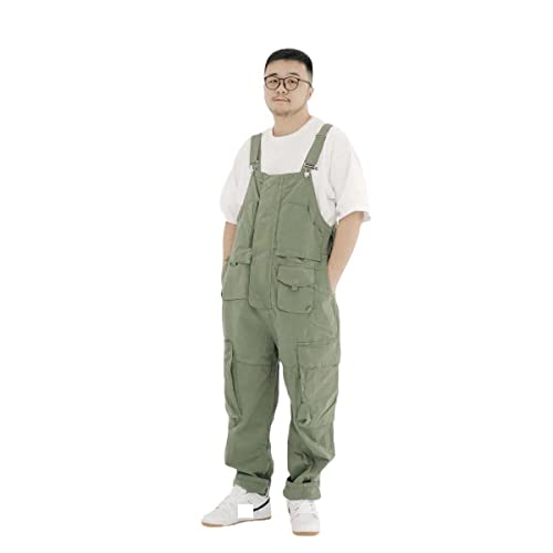 Retro American Overalls Lätzchen Loose Washing Jumpsuit Herren Hosenträger Four Seasons Baggy Pants in voller Länge EN8 XL von Aoleaky