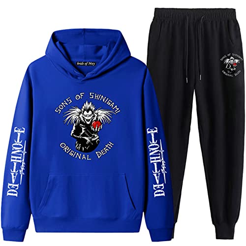Aoligeinb Death Note Hoodies Jogginghose Set Trainingsanzug Anime Ryuk Cosplay Kostüm Printed Sweatshirt Hosen Sets für Damen Herren von Aoligeinb
