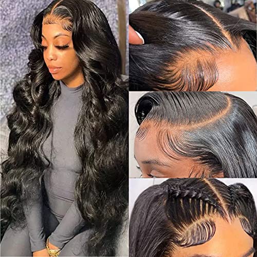 Aolisox 13 x 4 Frontperücken aus Spitze, Menschenhaar-Perücken für schwarze Frauen, klebefreie Echthaar-Perücken mit Babyhaar, Front-Perücken von Enc Aolisox 13 x 4 Frontperücken aus Spitze, Menschenhaar-Perücken für schwarze Frauen, klebefreie Echthaar-Perücken mit Babyhaar, Front-Perücken von Enc von Aolisox