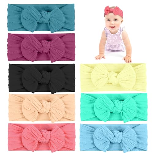 Aolso Baby Stirnband, 8 Stück Baby Mädchen Nylon Stirnbänder mit Bögen, Kleinkinder Haarbänder Turban Stirnbänder, Baby Haarband für Kinder Haarschmuck, Haarschmuck für Kinder mit Schleife Aolso Baby Stirnband, 8 Stück Baby Mädchen Nylon Stirnbänder mit Bögen, Kleinkinder Haarbänder Turban Stirnbänder, Baby Haarband für Kinder Haarschmuck, Haarschmuck für Kinder mit Schleife von Aolso