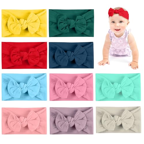 Aolso Baby Stirnband,10 Stück Baby Mädchen Nylon Stirnbänder mit Bögen, Kleinkinder Haarbänder Turban Stirnbänder, Baby Haarband für Kinder Haarschmuck, Haarschmuck für Kinder mit Schleife Aolso Baby Stirnband,10 Stück Baby Mädchen Nylon Stirnbänder mit Bögen, Kleinkinder Haarbänder Turban Stirnbänder, Baby Haarband für Kinder Haarschmuck, Haarschmuck für Kinder mit Schleife von Aolso