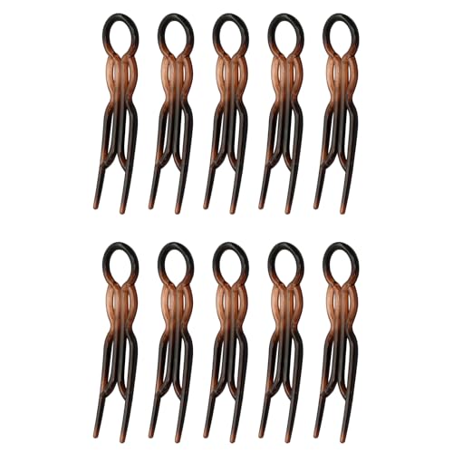 10 StüCk Bobby Pins, Hair Pin Kunststoffmaterial, Hairpin, Haarpin Fest Und Nicht Leicht Abzufallen, Geeignet FüR Frauen, MäDchen, Um Die Frisur Zu Fixieren, Farbe Braun von Aomhrek