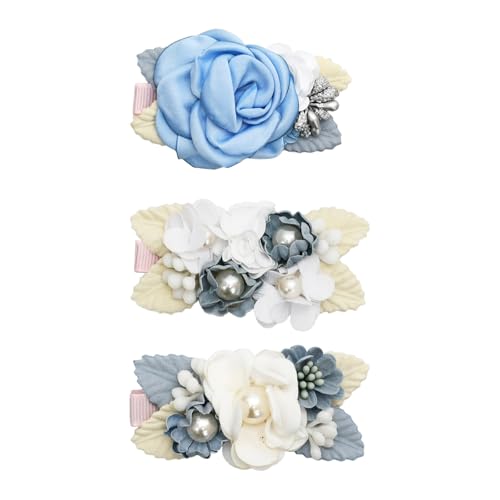 3 Stück Mädchen Haarschmuck Haarspangen Set, Blume Haarklammern für Kinder, Haarschmuck Blume für Mädchen, Haarklammern Mädchen Blumen Spange von Aomhrek